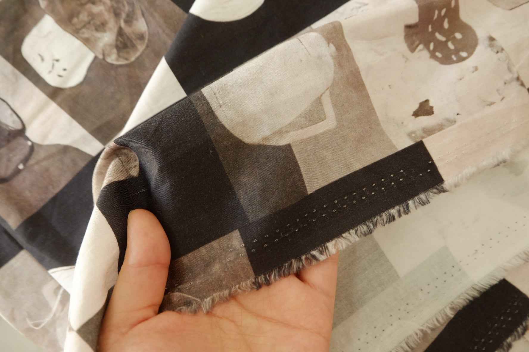 Neutral Kitchen Still Life Cotton Fabric – 1.9 yd