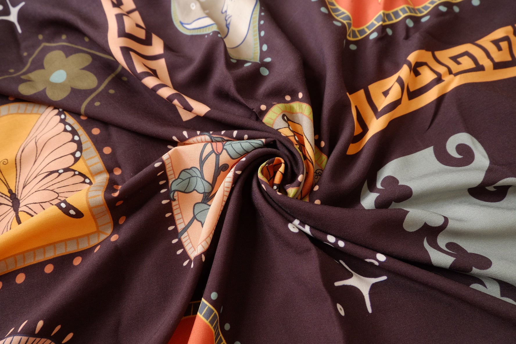 Medallion Print Rayon Fabric – Soft Drapey Summer Dress Fabric (3.28 yards)