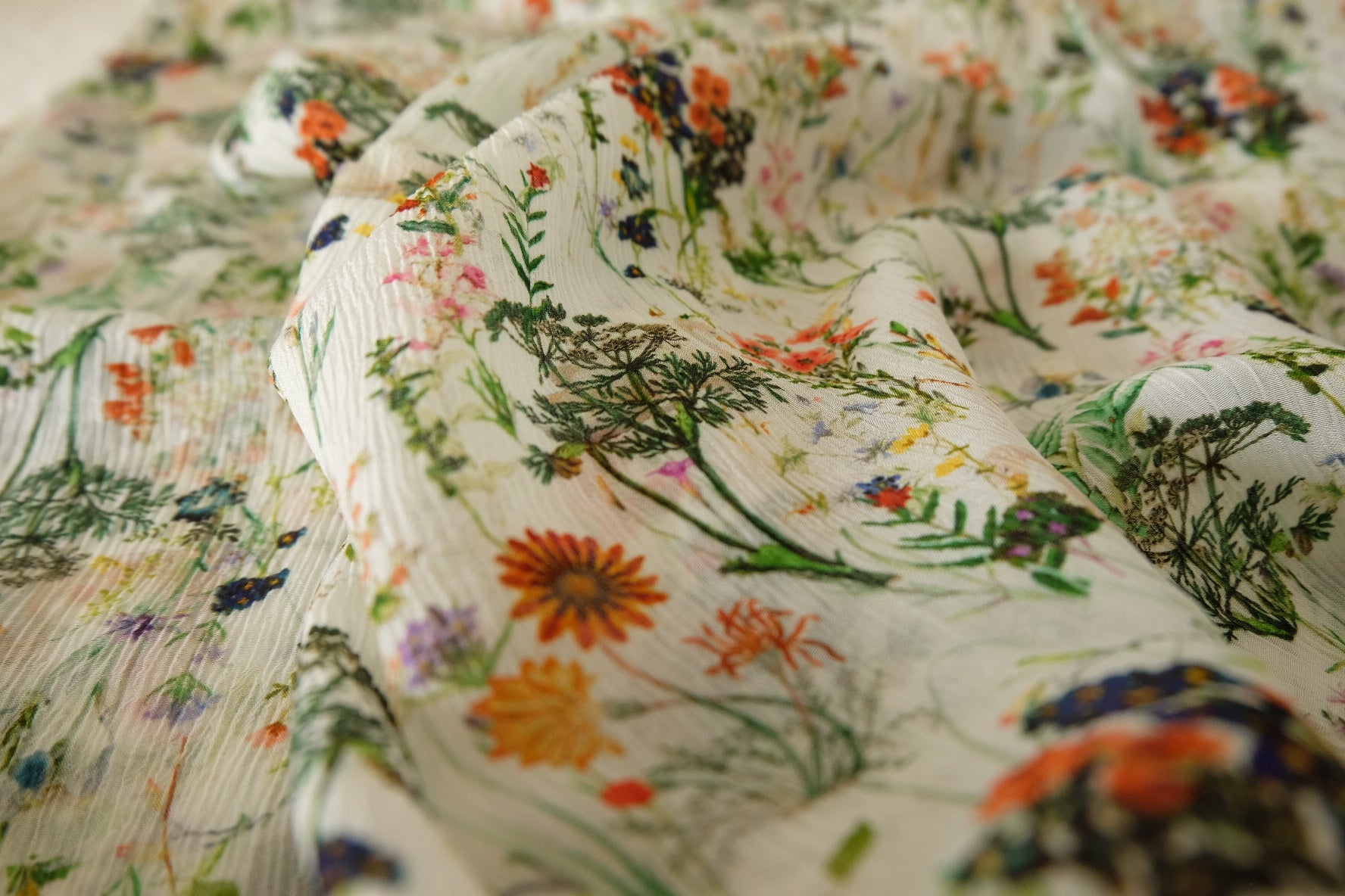 Crinkled Wildflower Lightweight Tencel Fabric - 1.6 yd