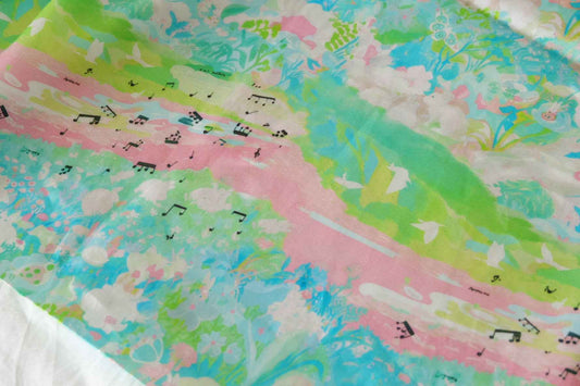 Musical Garden Rayon Cotton Sateen Fabric – 2.2 yd