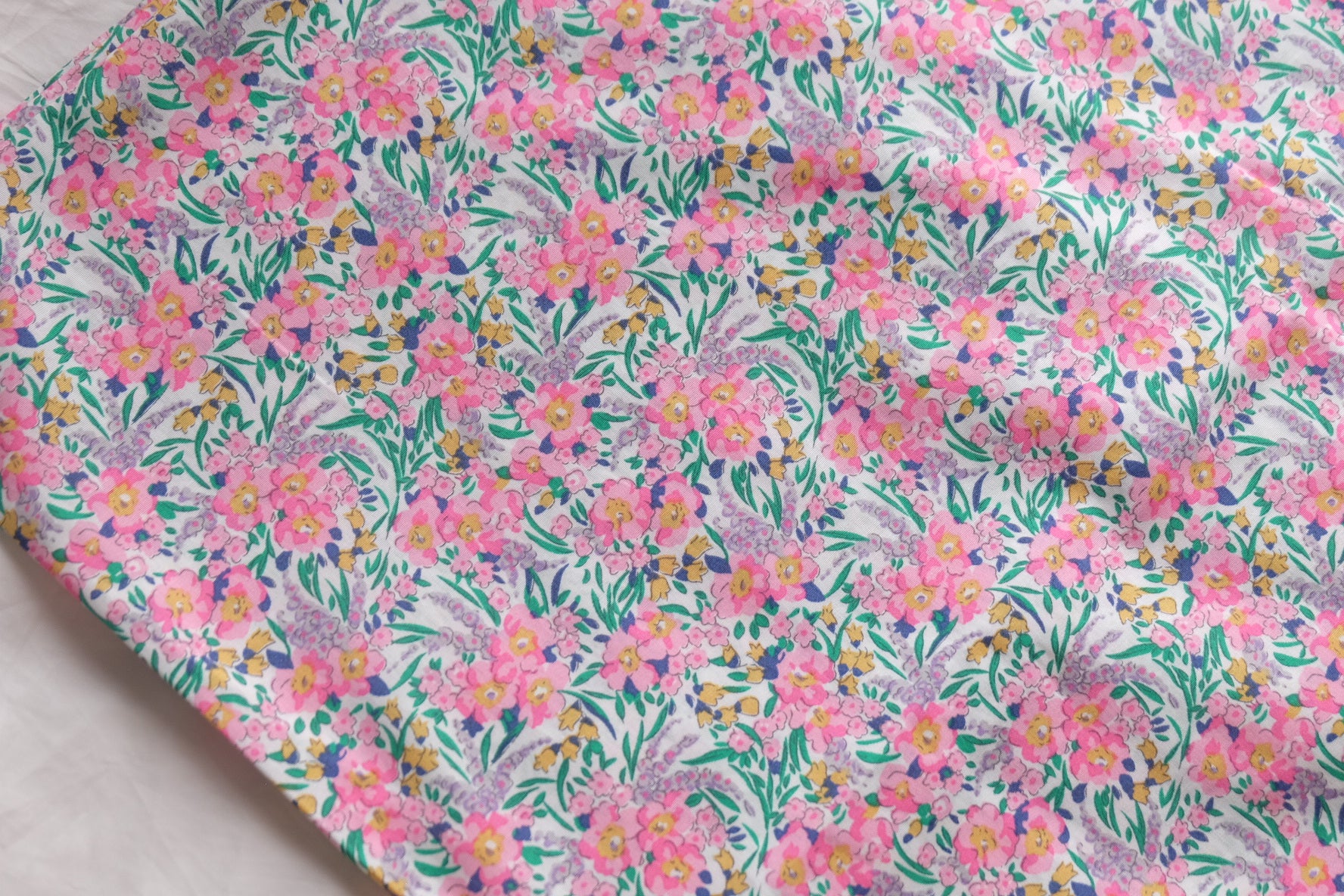 Pink Meadow Floral Cotton Poplin – 2.2 yd