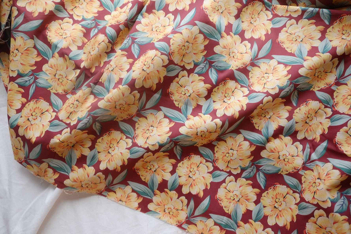 Golden Peony Cotton Lawn — 3.3 yd