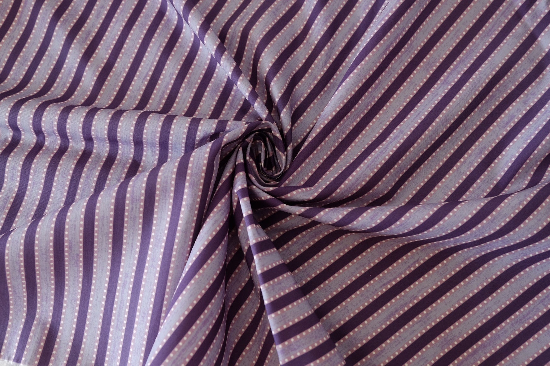 Purple Dotted Stripe Cotton Poplin – 2.2 yd