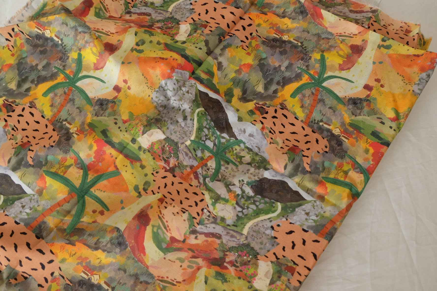 Yellow Jungle Cotton Poplin — 2.51 yd