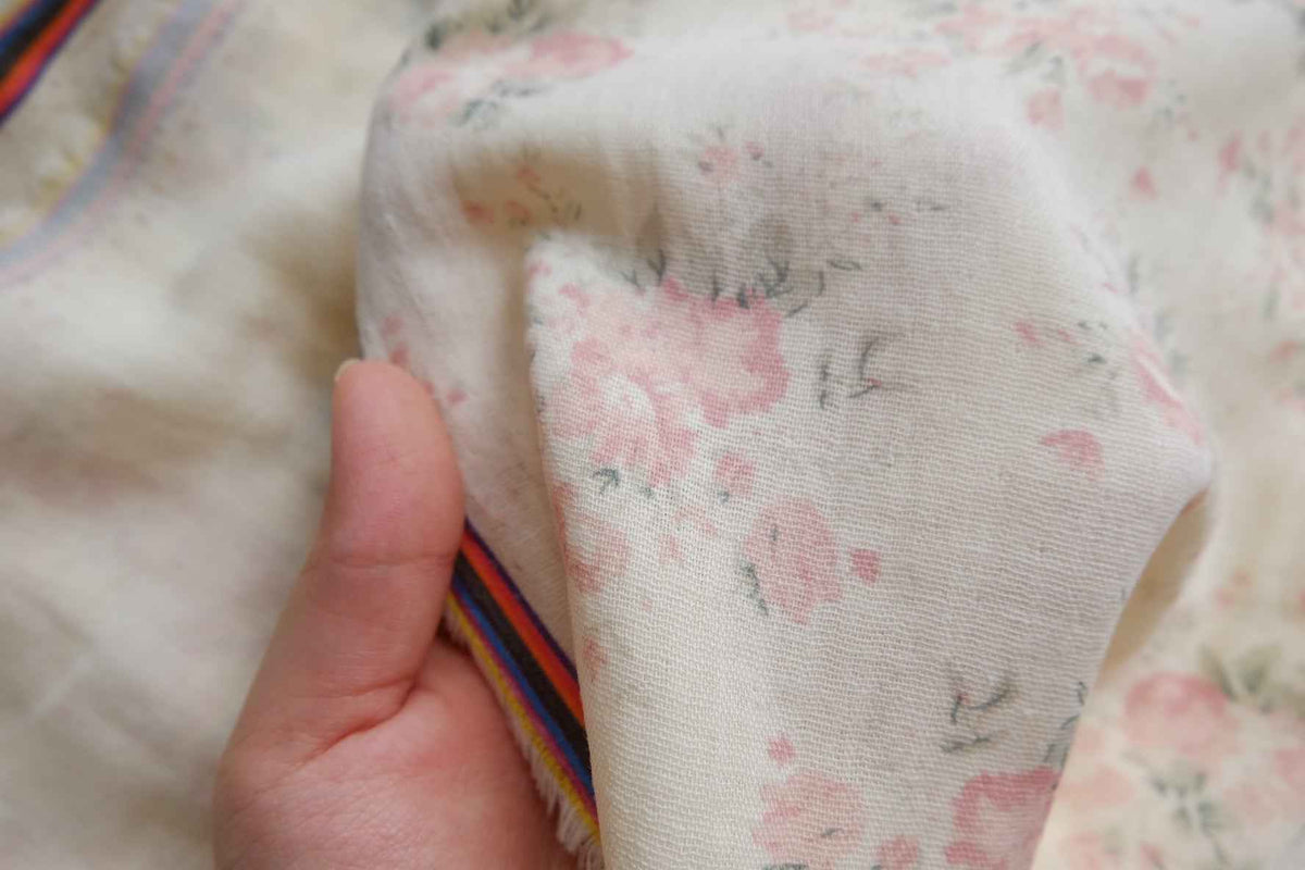 Blush Floral Double Gauze Cotton — 1.6 yd