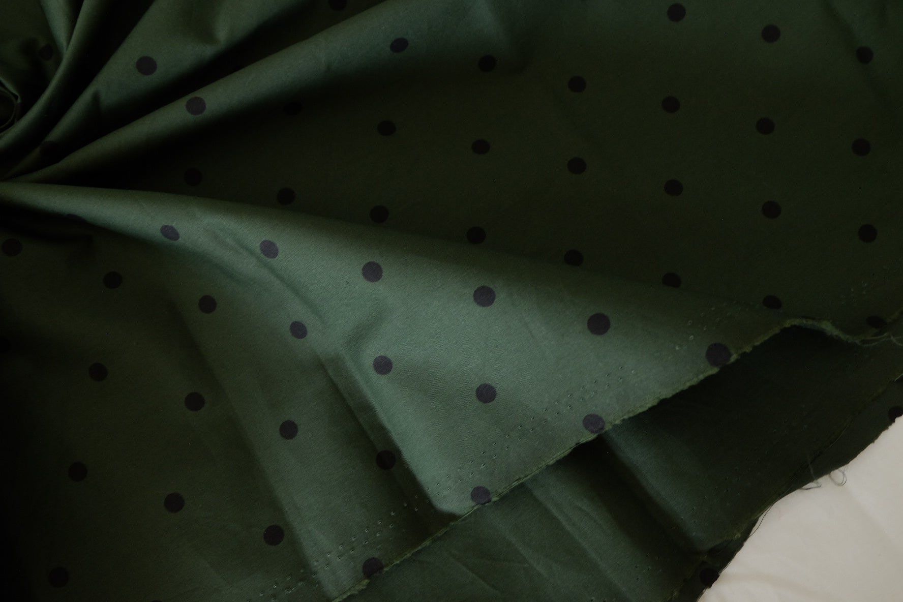 Forest Green Polka Dot Cotton Poplin – 2.3 yd