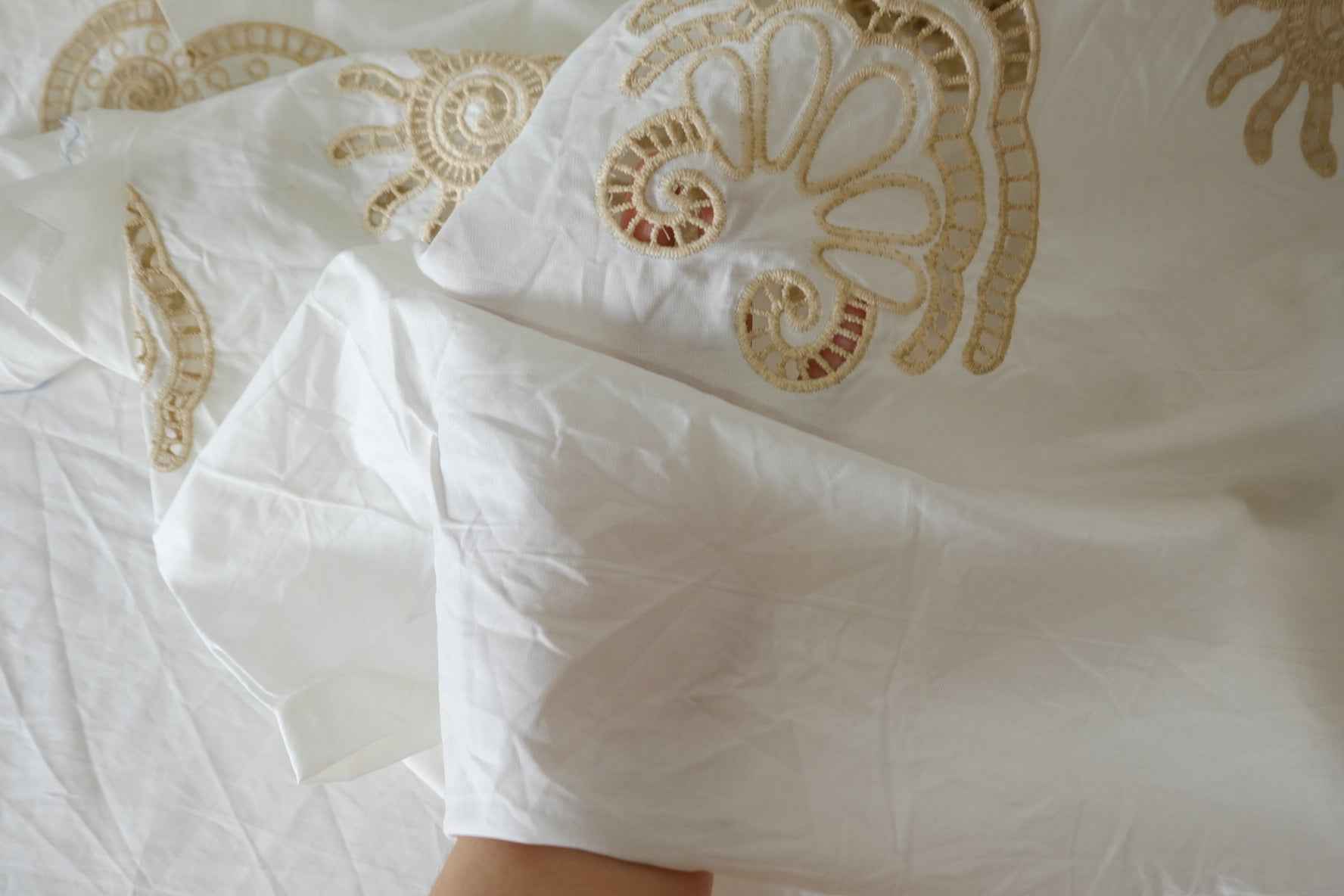 Seashell Eyelet Cotton Poplin — 1.75 yd