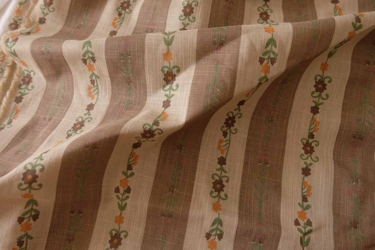 Vintage Meadow Floral Stripe Cotton Linen – 2.2 yd