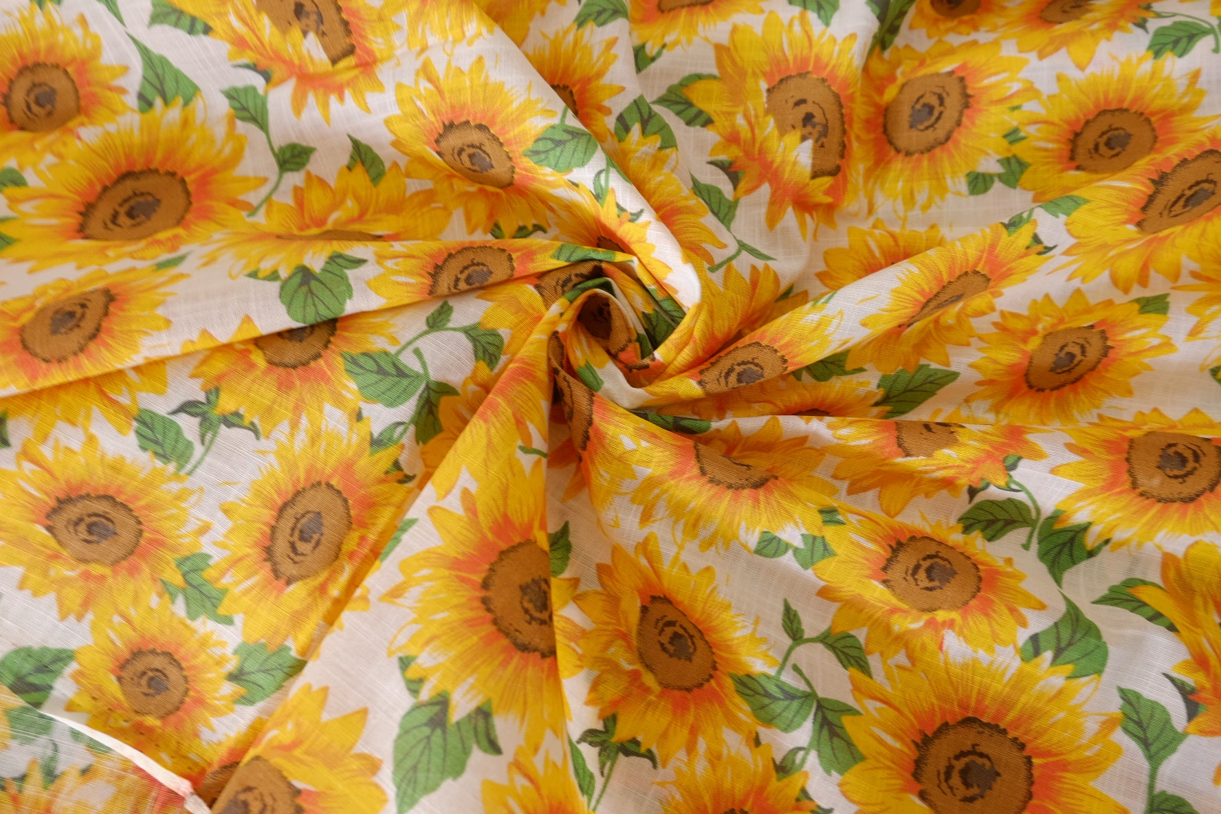 Sunflower Textured Cotton Linen Fabric – 1.6 yd