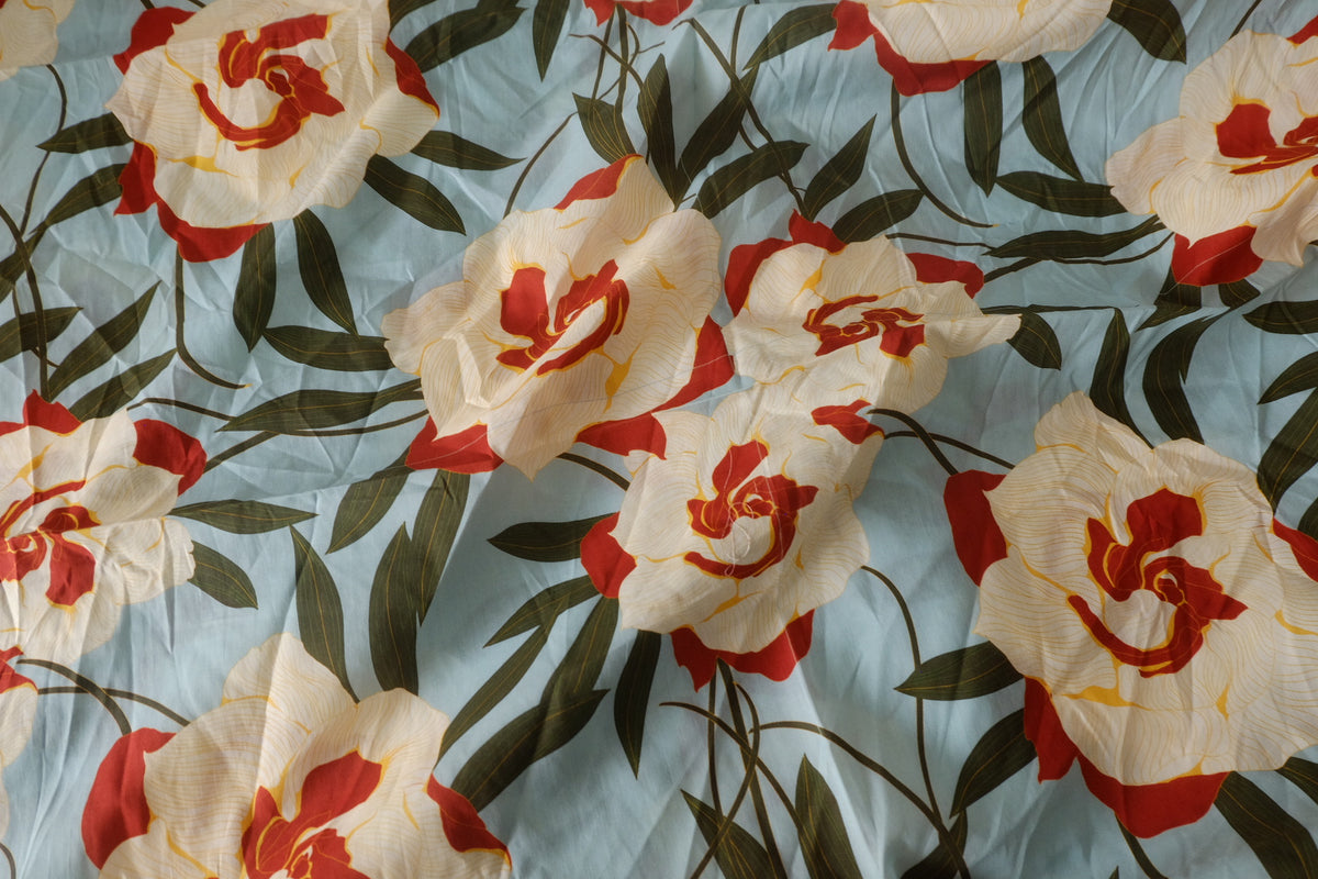 Blue Garden Cotton Lawn — 3.28 yd