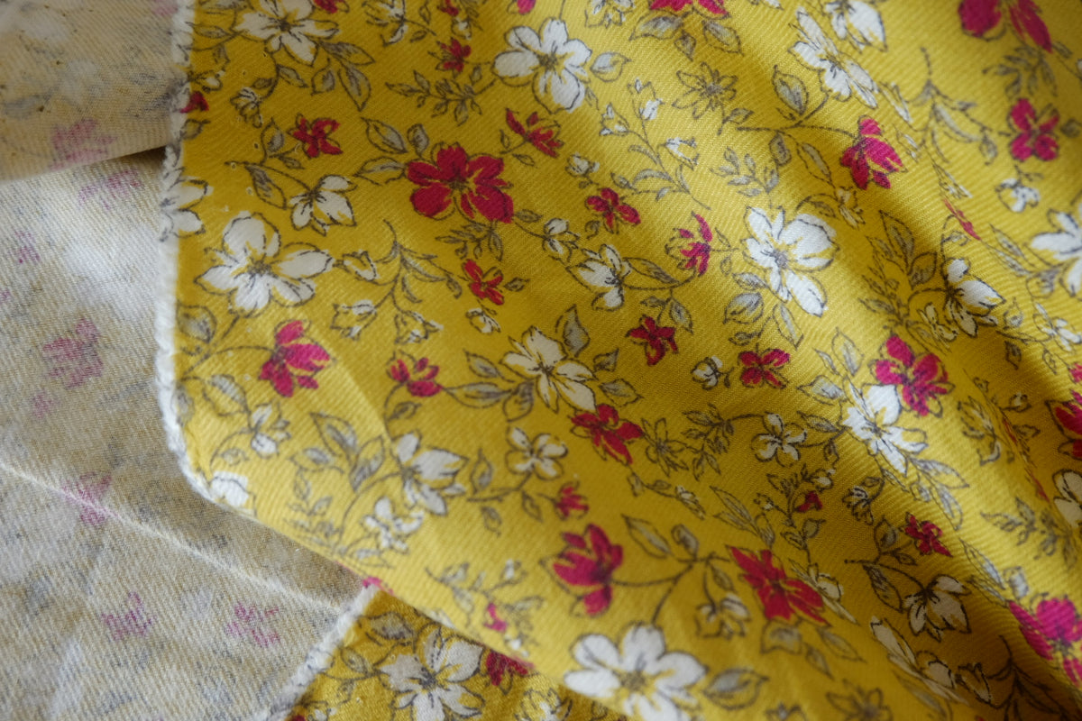 Mustard Meadow Floral Soft Brushed Cotton Twill – 3.28 yd