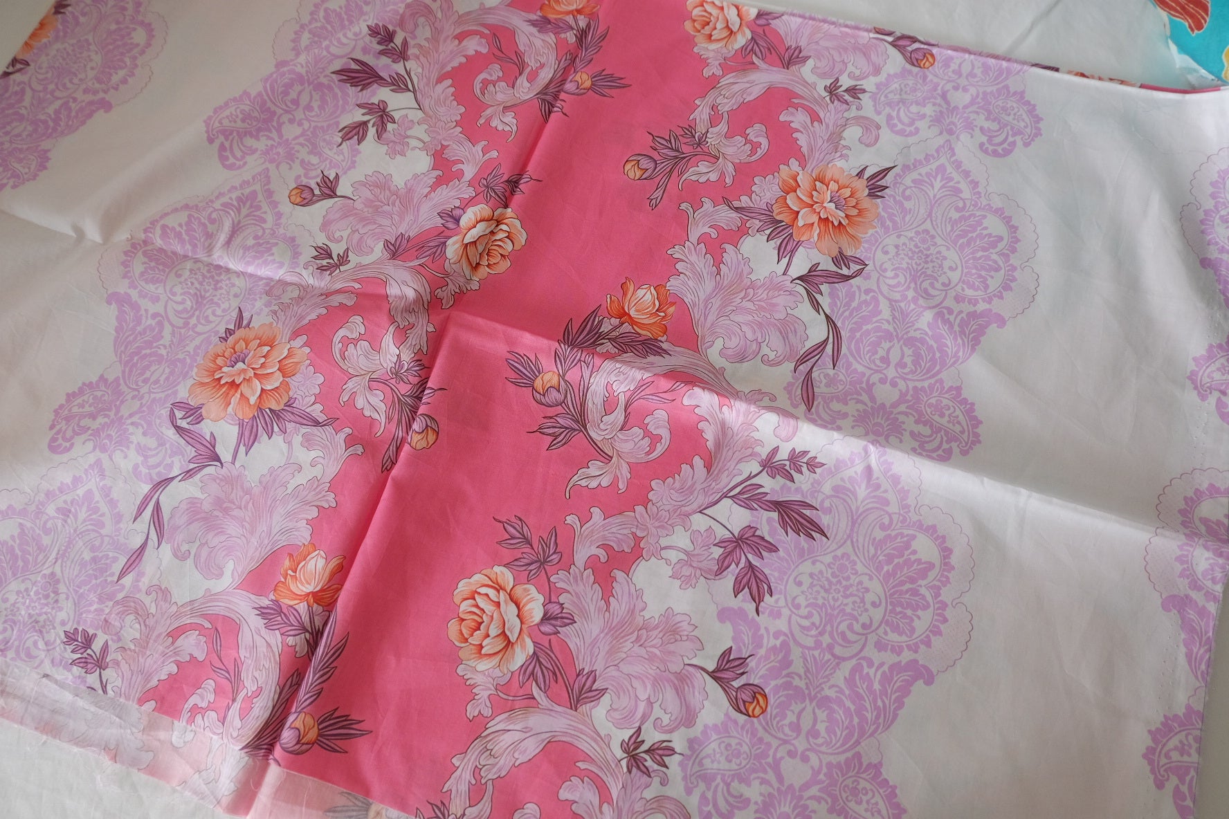 Pink Baroque Stripe Cotton Lawn Placement Fabric – 1 yd