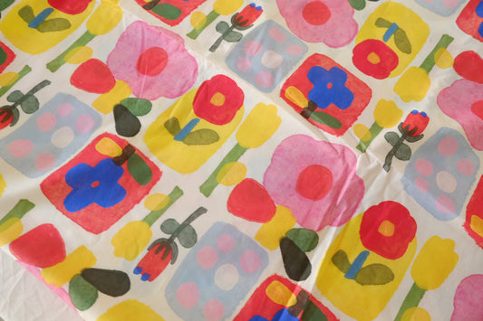 Playful Floral Cotton Poplin Fabric – 2.2 yd
