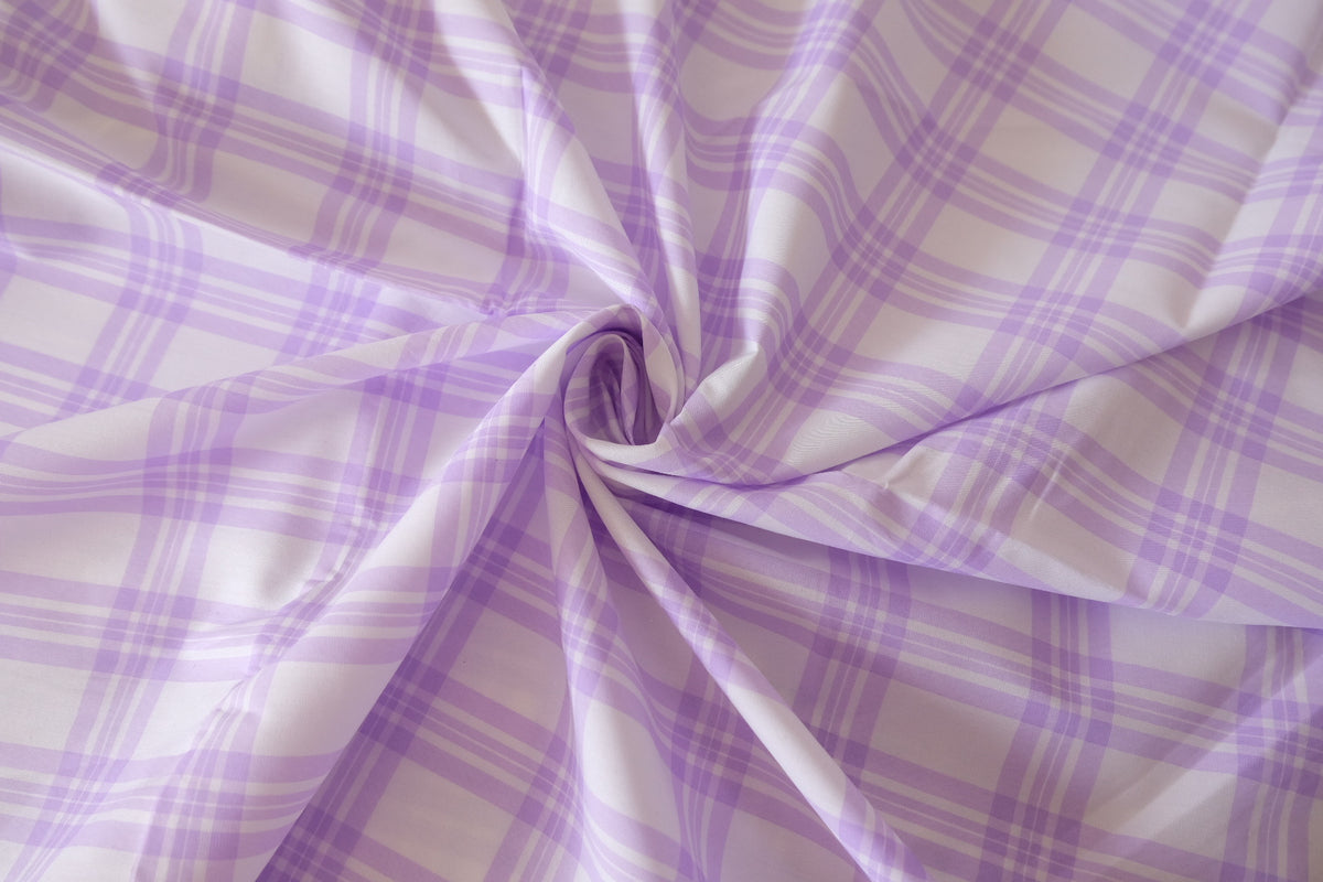 Lavender Picnic Plaid Cotton Poplin – 1.6 yd