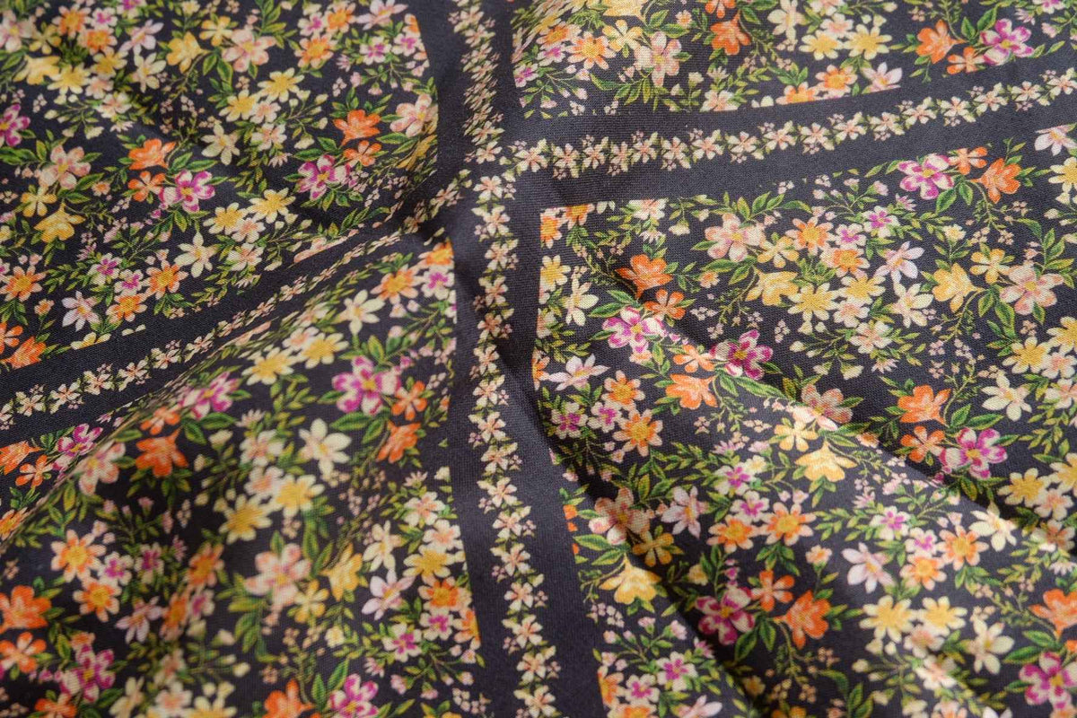 Dark Floral Cotton — 1.6 yd / 2.2 yd