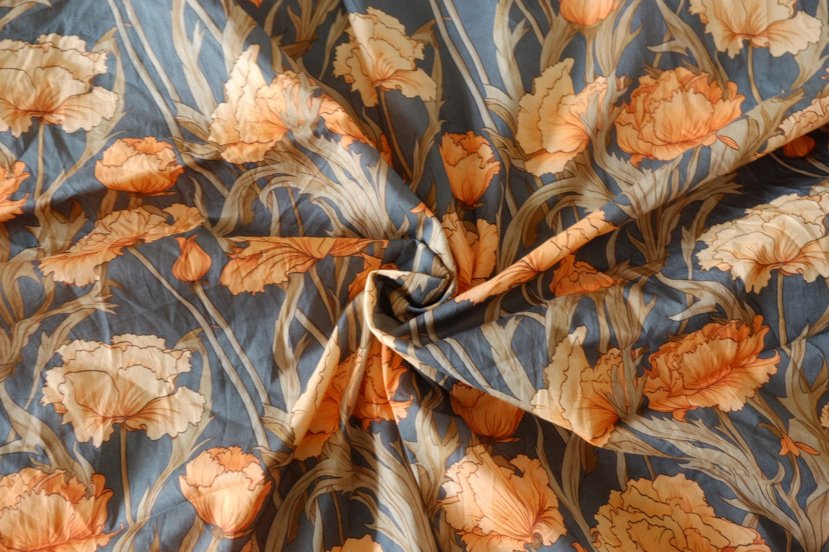 Golden Poppies Vintage Botanical Cotton Lawn – 1.53 yd