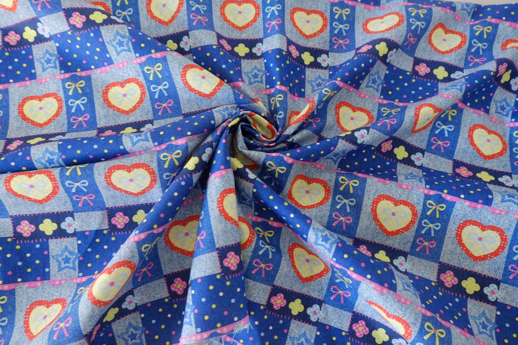 Patchwork Heart Cotton Fabric – 2.2 yd
