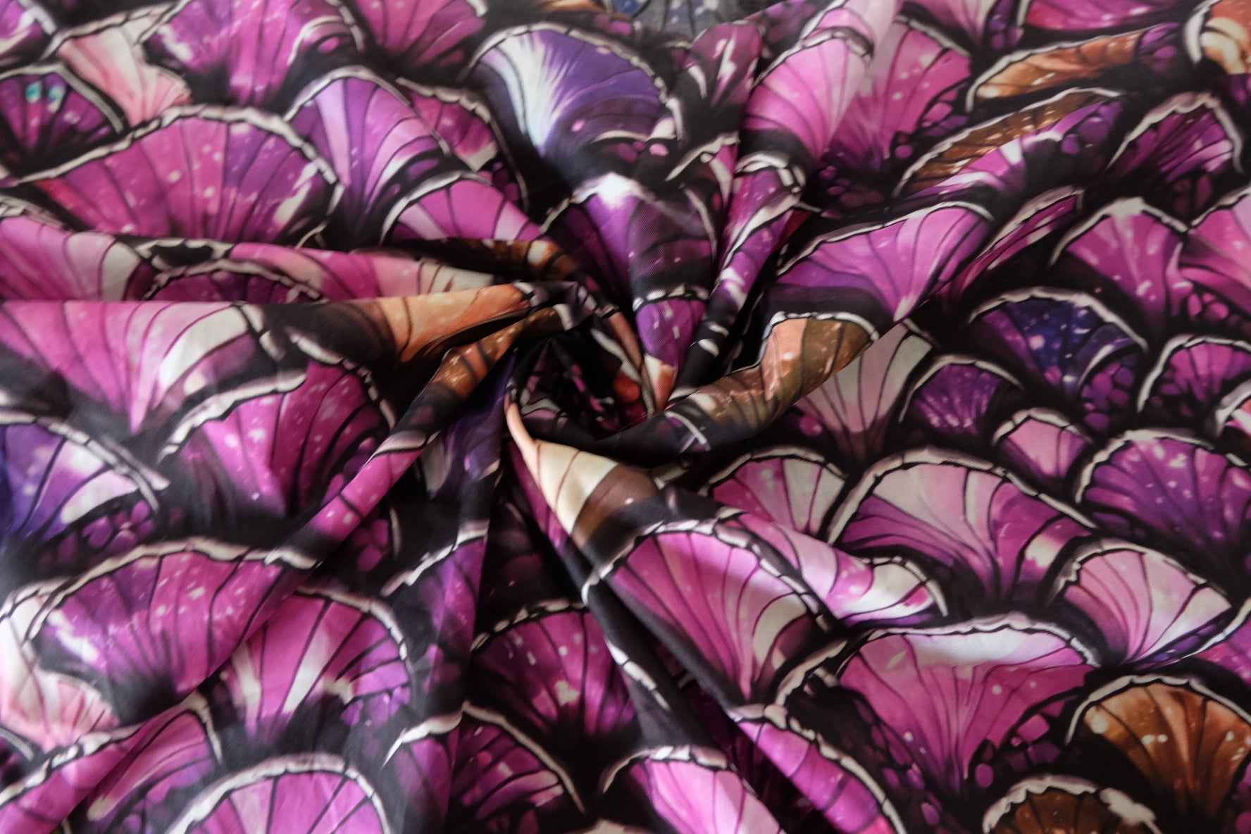 Purple Shell Scale Cotton Lawn Fabric – 2.2 yd
