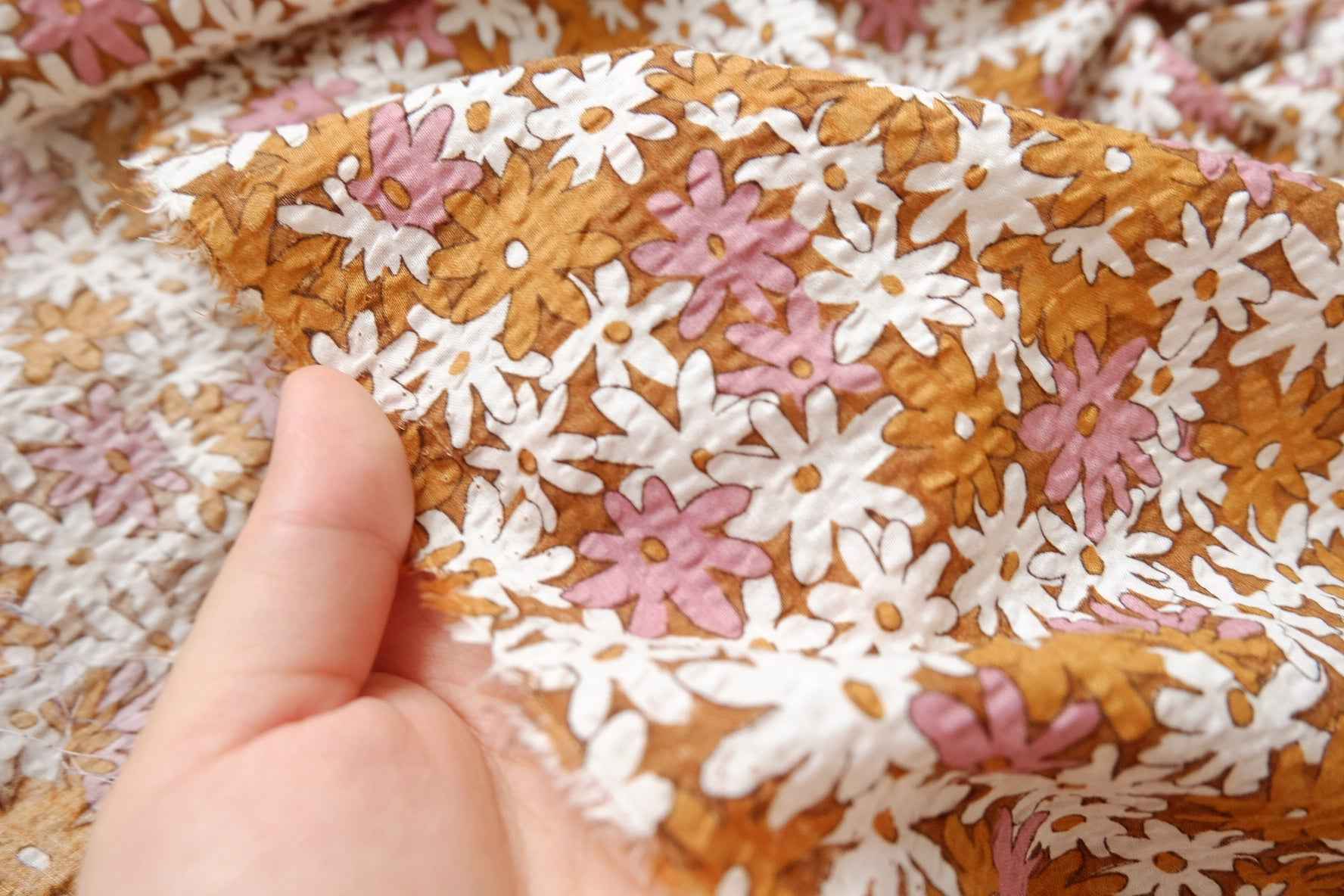 Textured Daisy Cotton Fabric - 1.64 yd