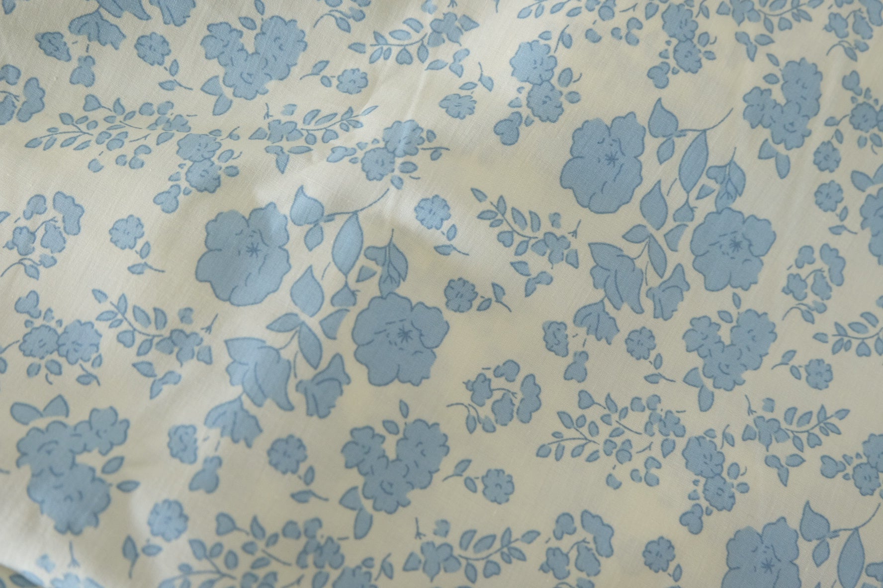 Blue Vintage Floral 60s Cotton Poplin Fabric – 3.3 yd
