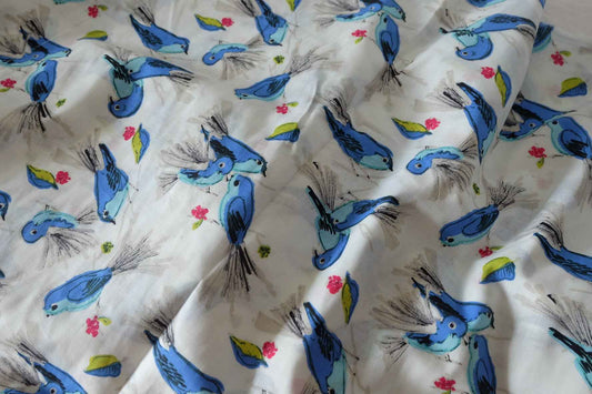 Blue Bird Ultra-Light Cotton Voile Fabric – 2.2 Yards