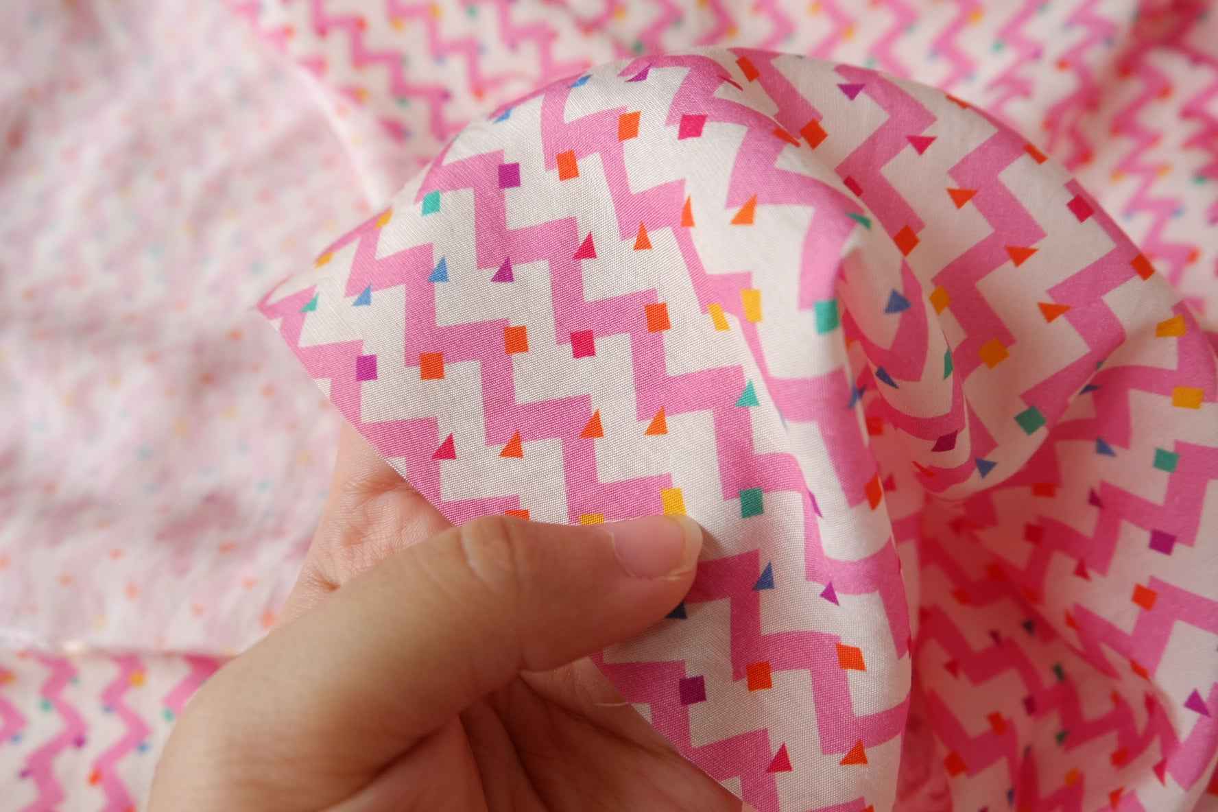 Pink Zigzag Tencel-Nylon Fabric - 3.28 yd