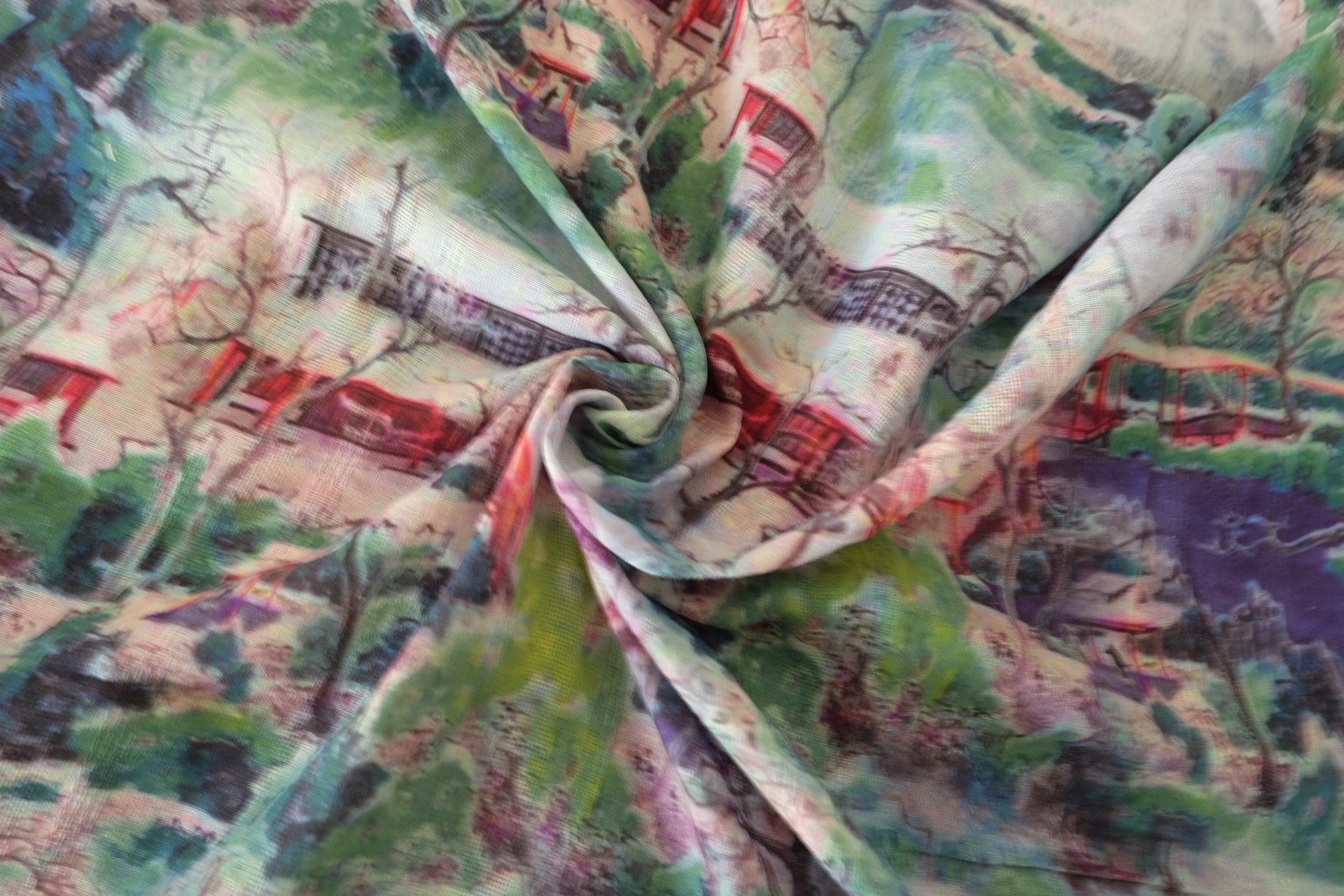 Watercolor Garden Cotton Linen Jacquard Fabric – 3 yd