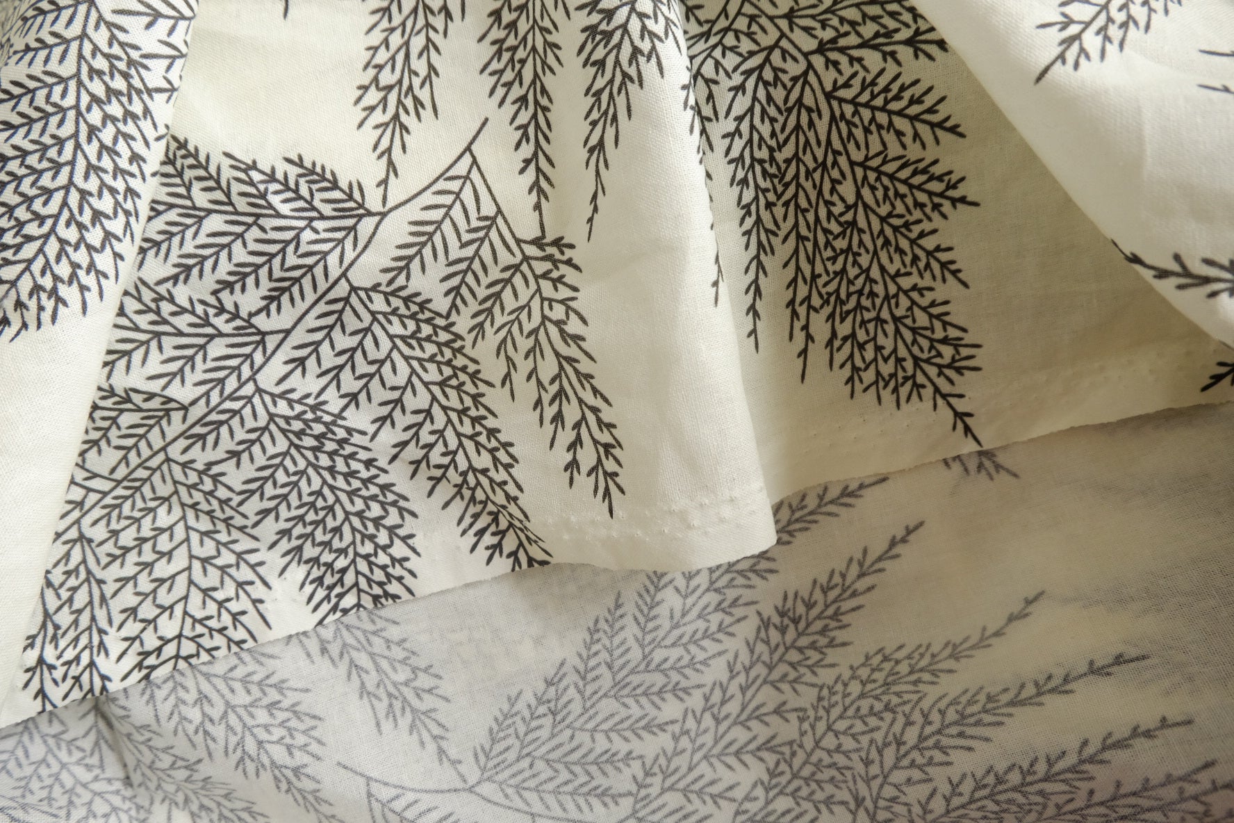 Black Fern Cotton-Linen Blend Fabric - 1.91 yd