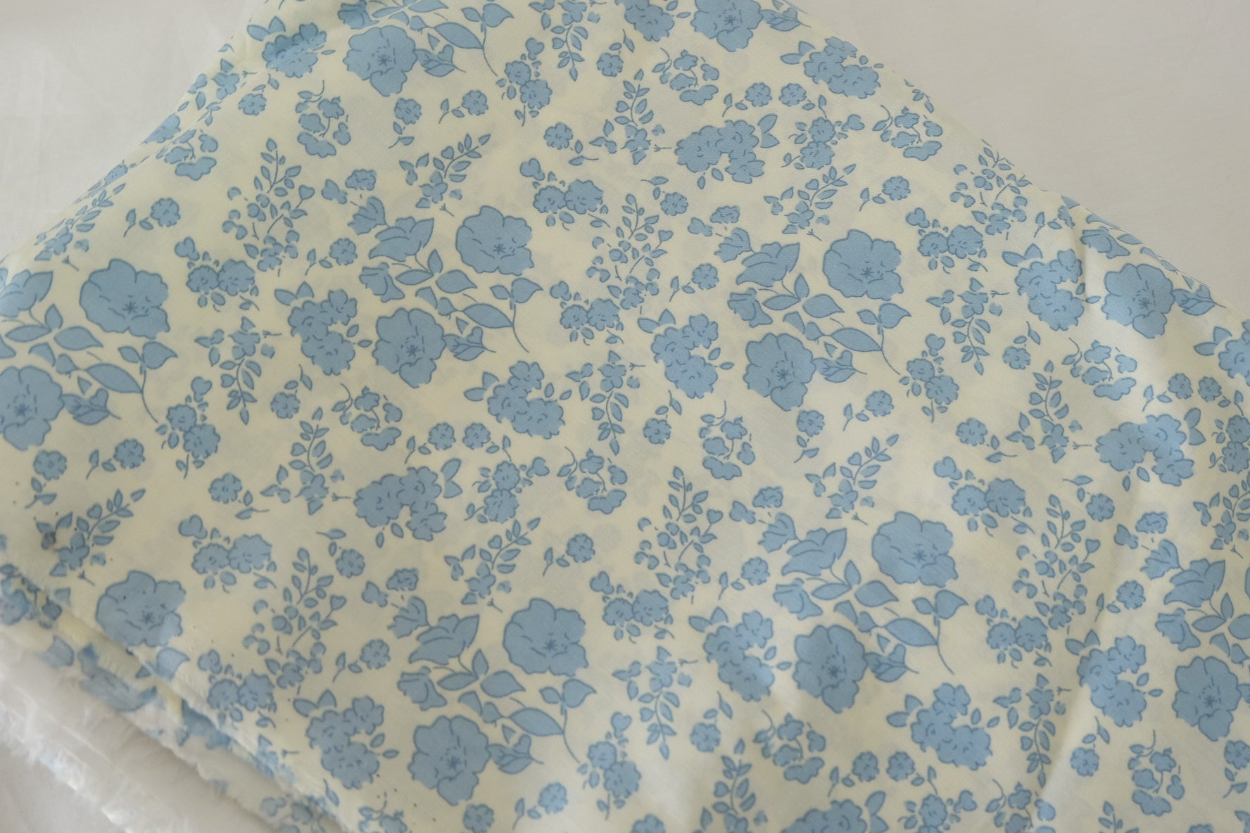 Blue Vintage Floral 60s Cotton Poplin Fabric – 3.3 yd