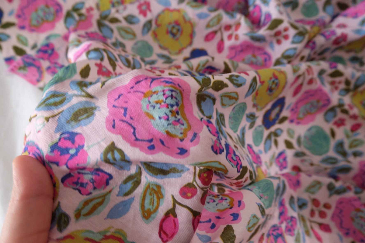 Colorful Floral Tencel Ramie Blend Fabric – 3.3 yd
