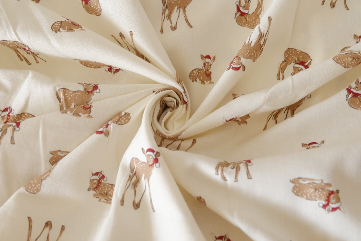 Christmas Fawn – Soft Cotton Twill Fabric – 2.19 yd