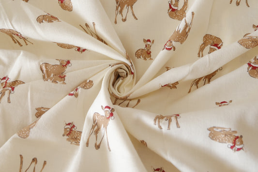 Christmas Fawn – Soft Cotton Twill Fabric – 2.19 yd