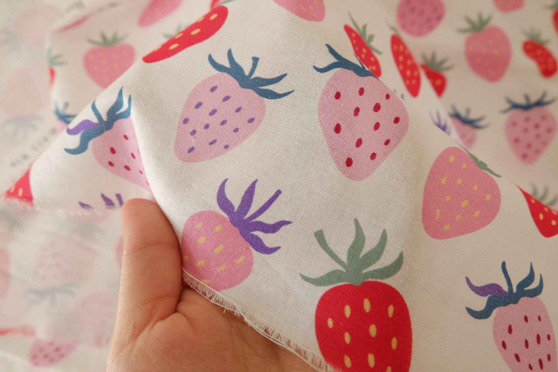 Cute Strawberry Cotton Fabric – 2.2 yd