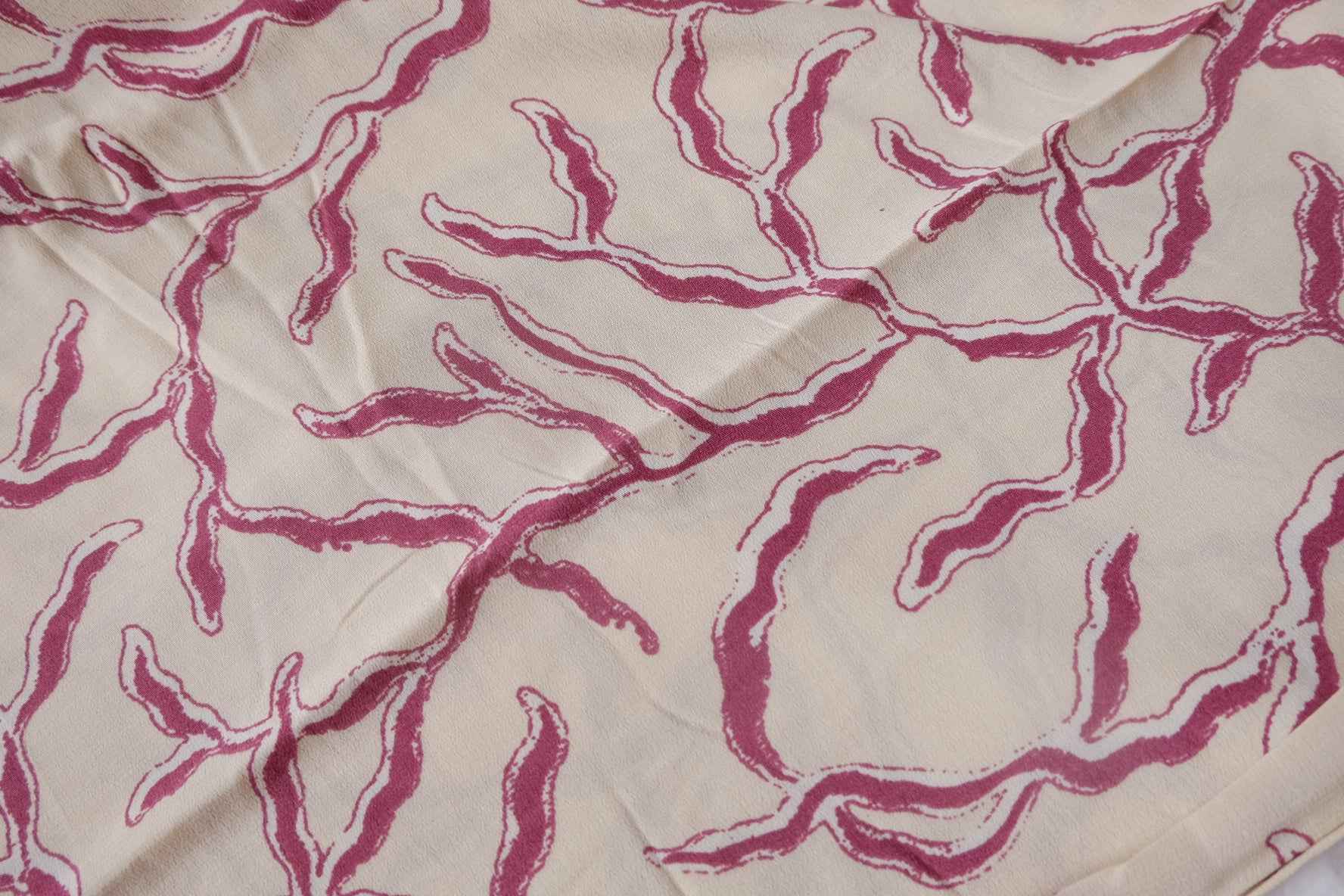 Mauve Botanical Rayon Linen-Blend Fabric - 2.19 yd