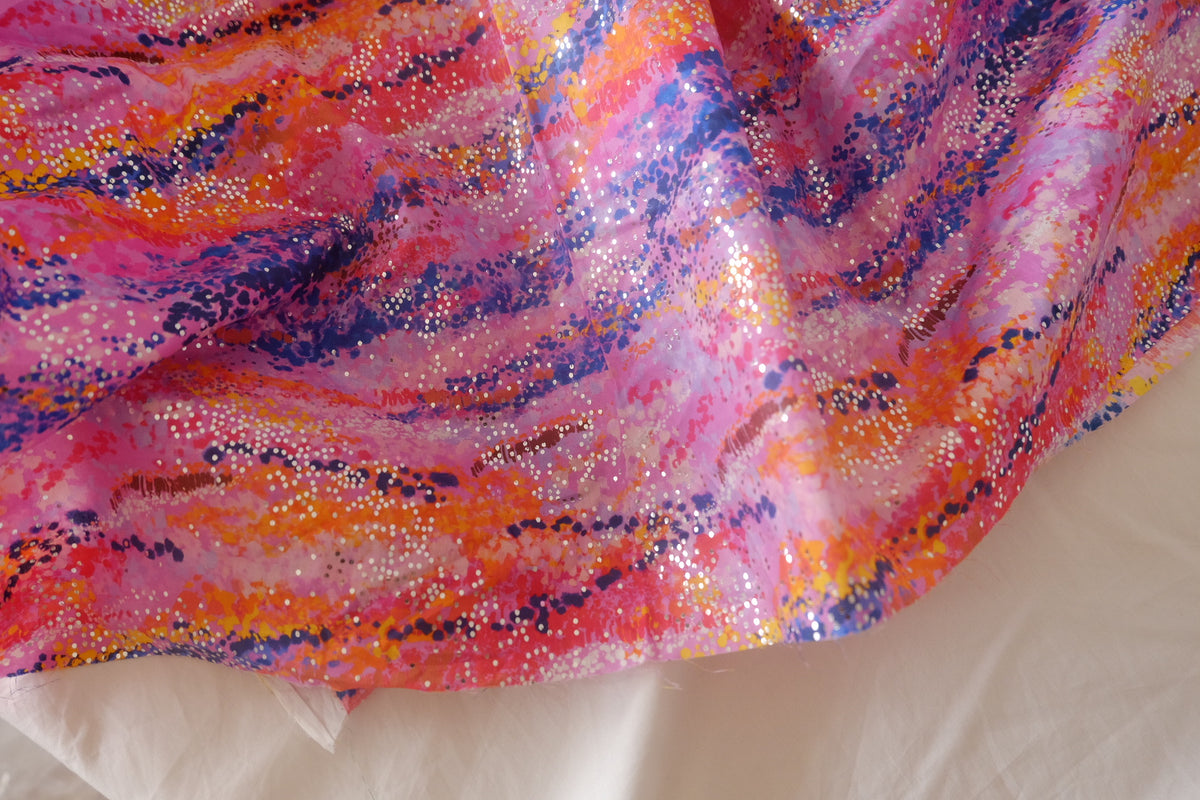 Pink Stardust Foil Cotton Lawn – 1 yd