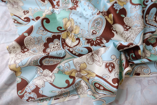 Japanese Paisley Floral Structured Cotton Sateen — 2.19 yd