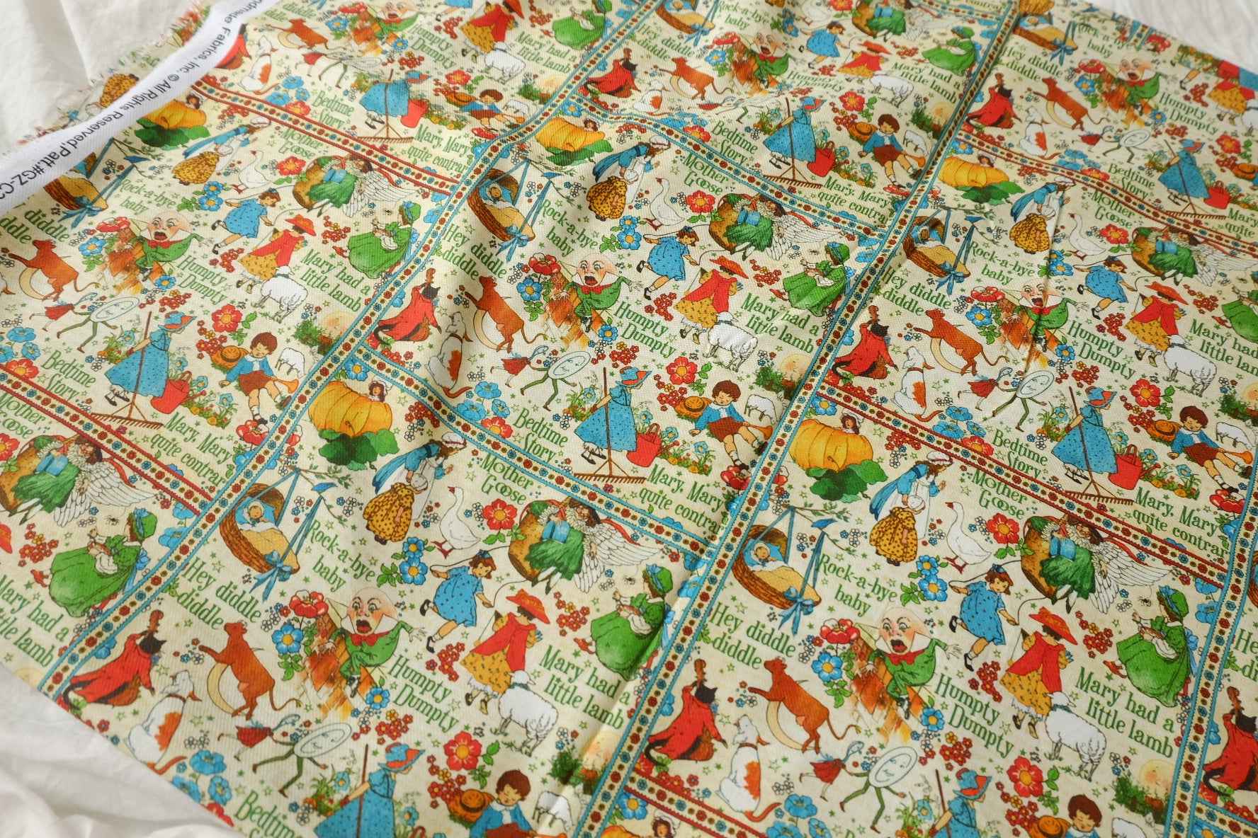 Nursery Rhyme Print Soft Cotton Twill — 2.19 yd Piece