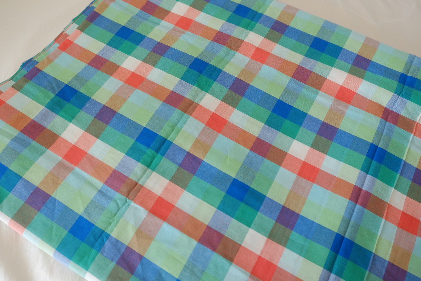 Premium Multicolor Yarn Dyed Cotton Check Fabric – 2.2 yd