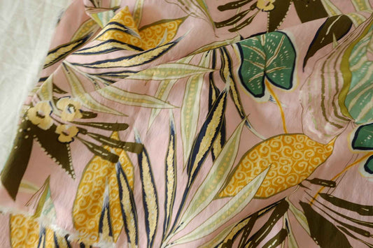 Tropical Botanical Tencel Cotton Fabric – 2.7 yd