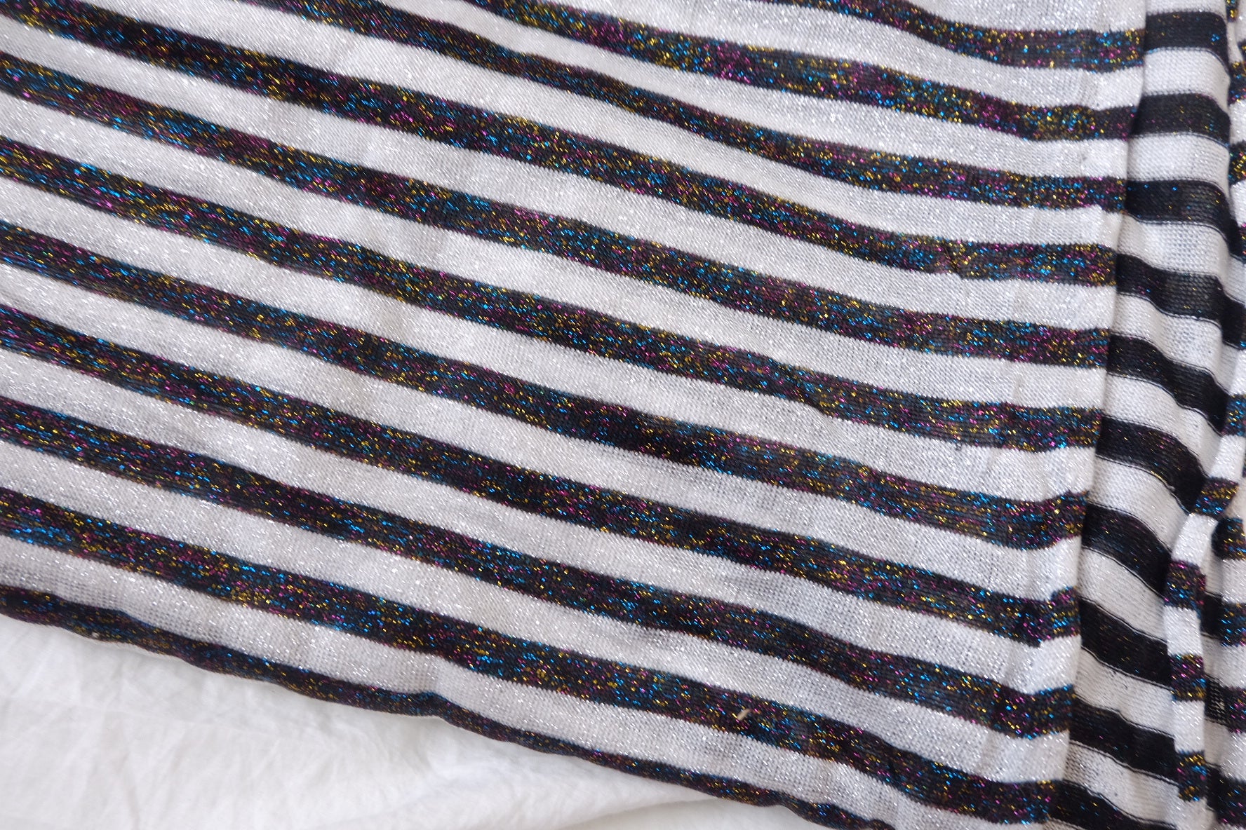 Rainbow Lurex Wave Stripe Knit, 1.6 Yards