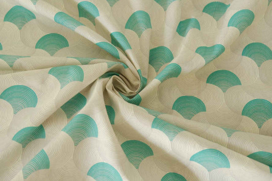Modern Wave Pattern Cotton Sateen Geometric Print Fabric – 2.2 yd