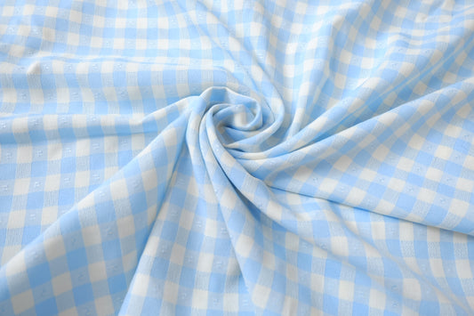 Sky Gingham Clip Dot Blend, 2.2 Yards