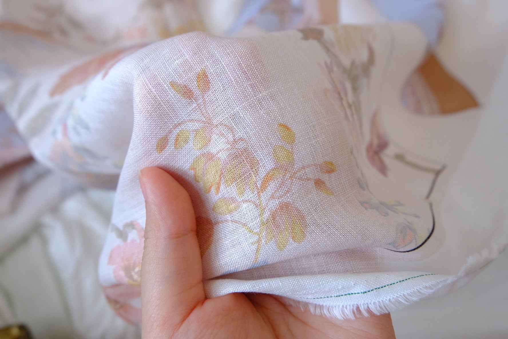 Luxury Designer Linen Dress Cut-and-Sew Panel in Tropical Border Print - 4.16 yd