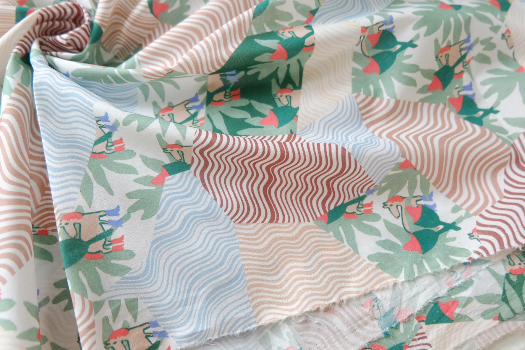 Designer Collage Print 100s Cotton Poplin Fabric 2.2 Yards