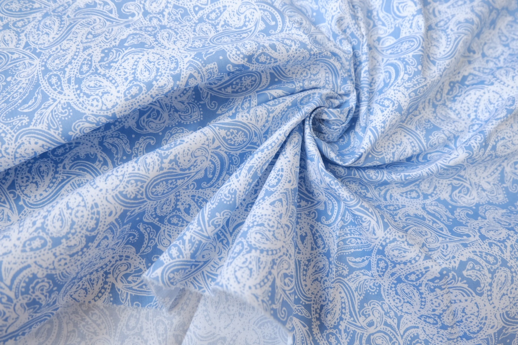 Classic Blue Paisley Cotton Poplin (3.3 Yards)
