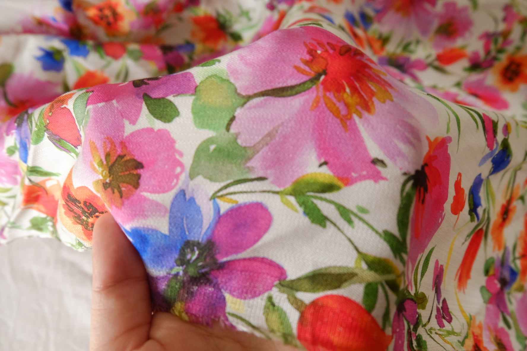 Watercolor Floral Lyocell Linen Fabric – 2.7 yd
