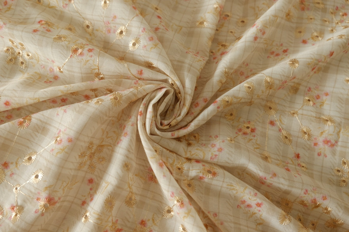 Embroidered Floral Chiffon — 2.19 yd