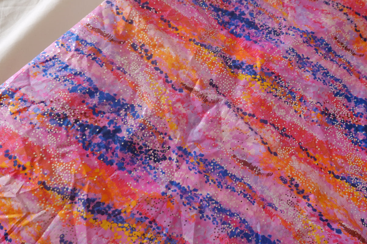Pink Stardust Foil Cotton Lawn – 1 yd