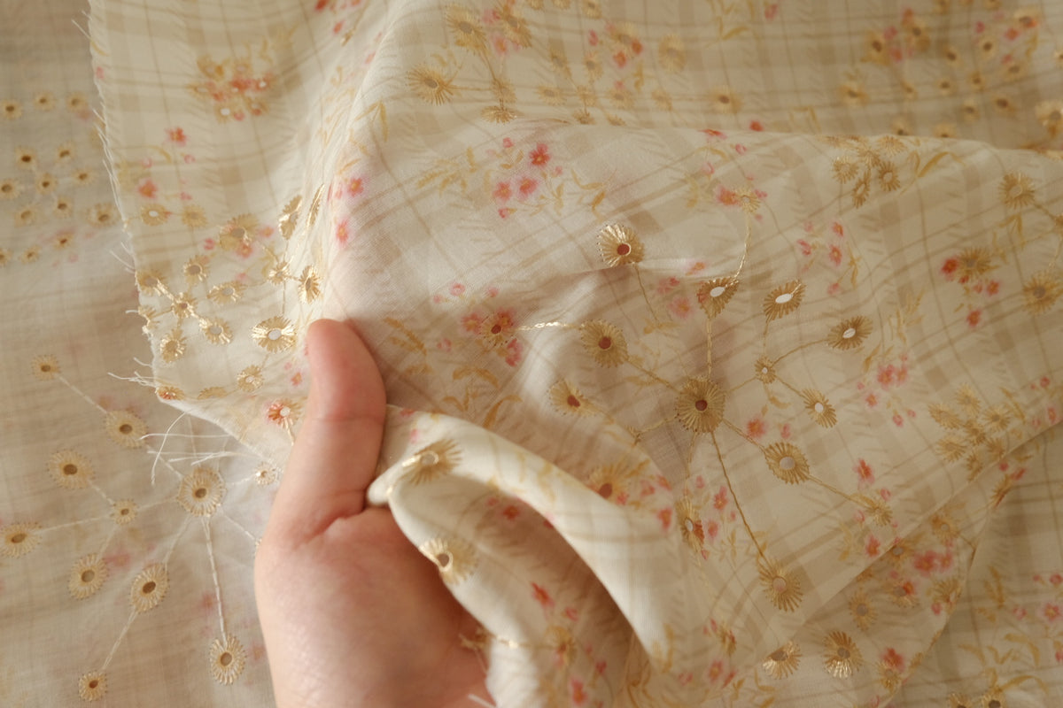 Embroidered Floral Chiffon — 2.19 yd