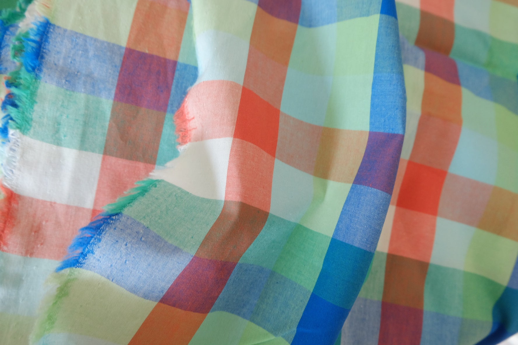 Premium Multicolor Yarn Dyed Cotton Check Fabric – 2.2 yd